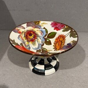 MacKenzie-Childs Floral Bowl with Red and Green Accents